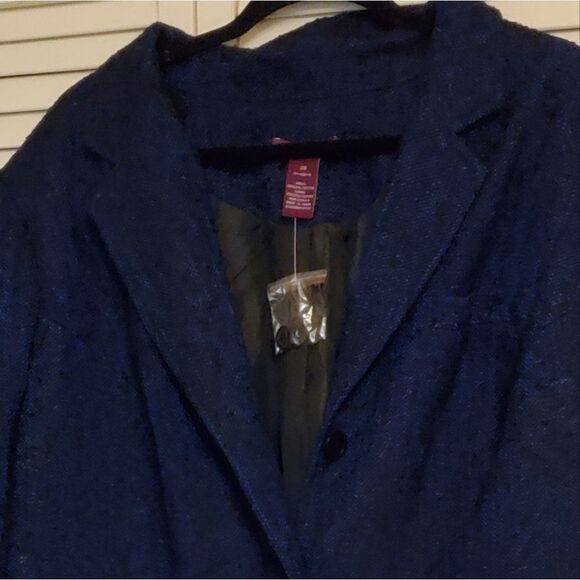 Jessica London New winter lined blazer suit jacket dark blue size 28w - Picture 2 of 6